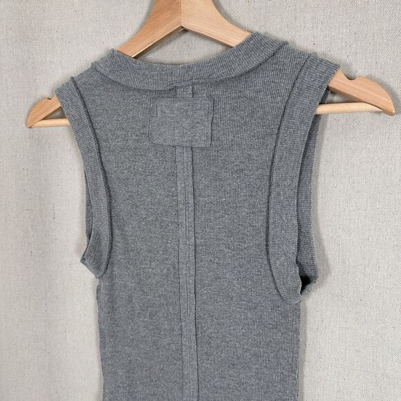 We The Free Kate Tank Top Gray Ribbed Sleeveless Muscle Tee Size XS - Picture 7 of 9